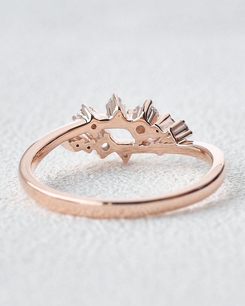 Moissanite Stacking Band Rose Gold Ring - Felicegals