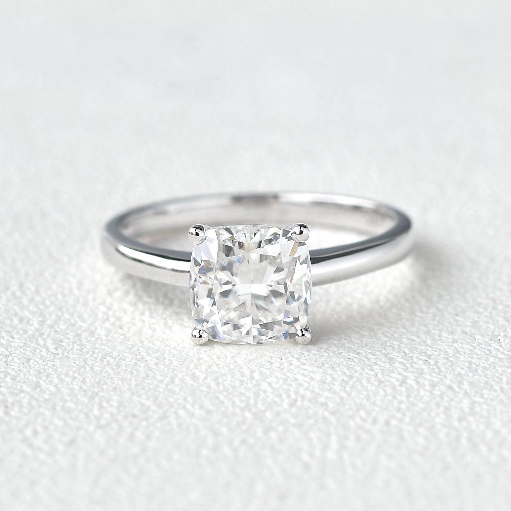 3ct Princess Cut Moissanite White Gold Ring - Felicegals