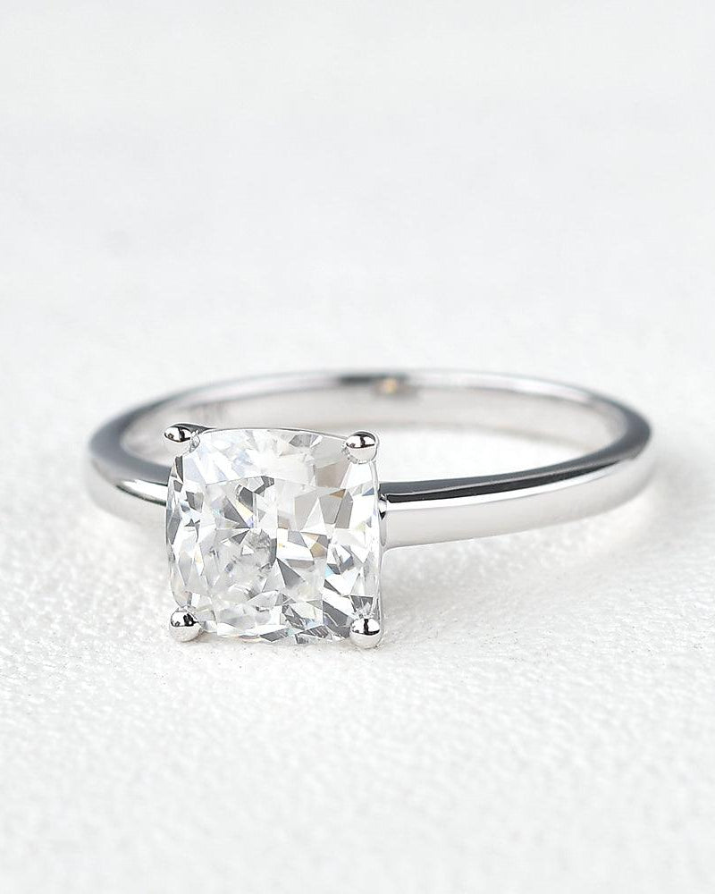 3ct Princess Cut Moissanite White Gold Ring - Felicegals