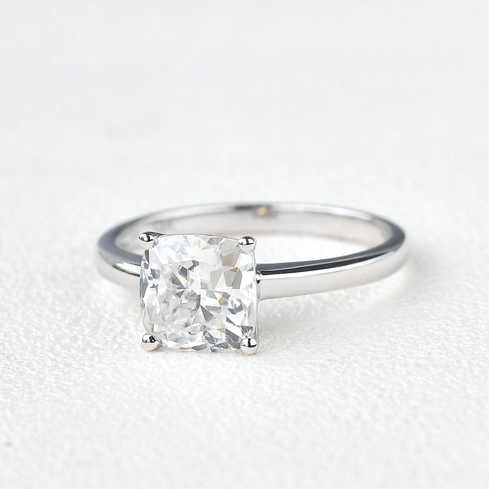 3ct Princess Cut Moissanite White Gold Ring - Felicegals