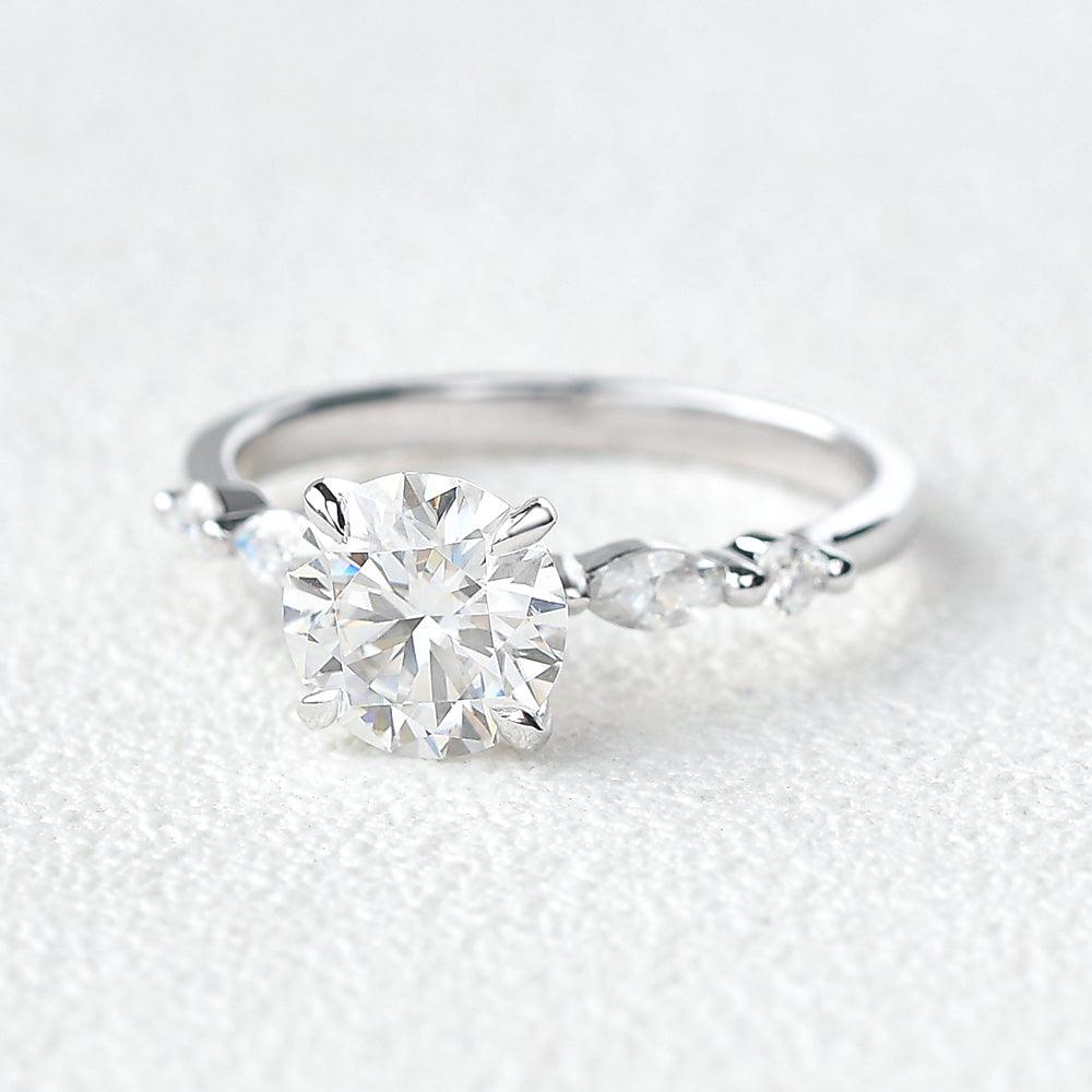 1.2ct Moissanite White Gold Four Prongs Ring - Felicegals