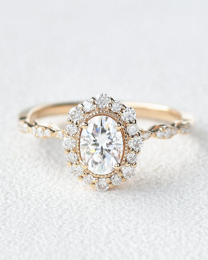 1ct Moissanite Yellow Gold Stacking Ring - Felicegals