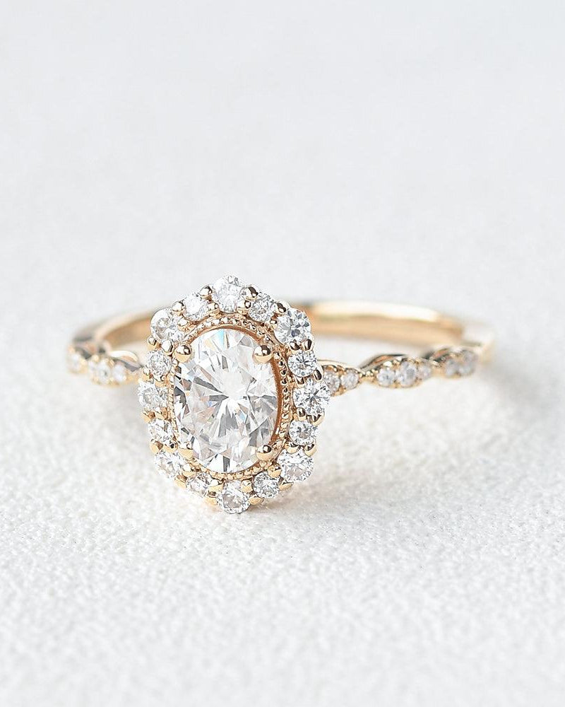 1ct Moissanite Yellow Gold Stacking Ring - Felicegals