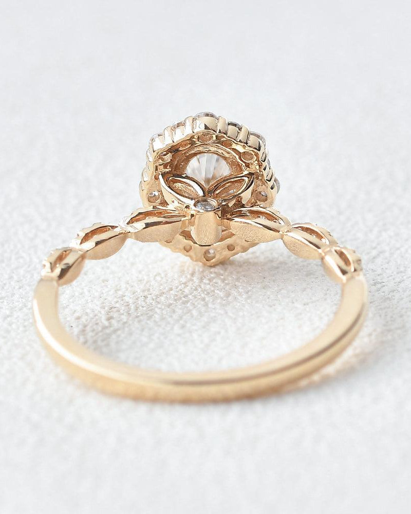 1ct Moissanite Yellow Gold Stacking Ring - Felicegals