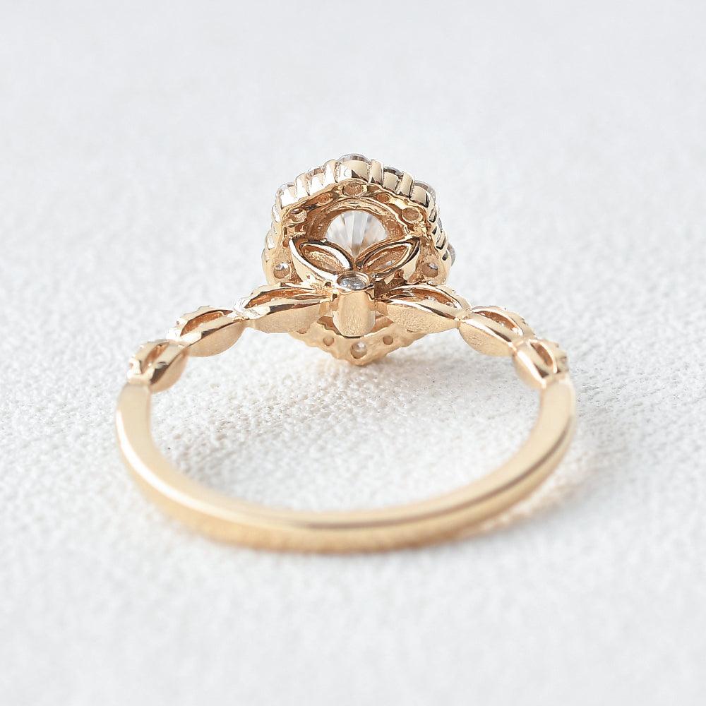 1ct Moissanite Yellow Gold Stacking Ring - Felicegals