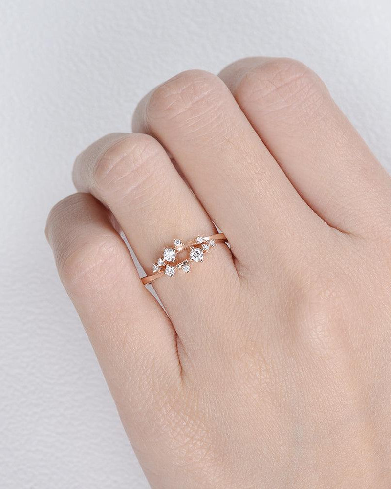 Moissanite Stacking Band Rose Gold Ring - Felicegals