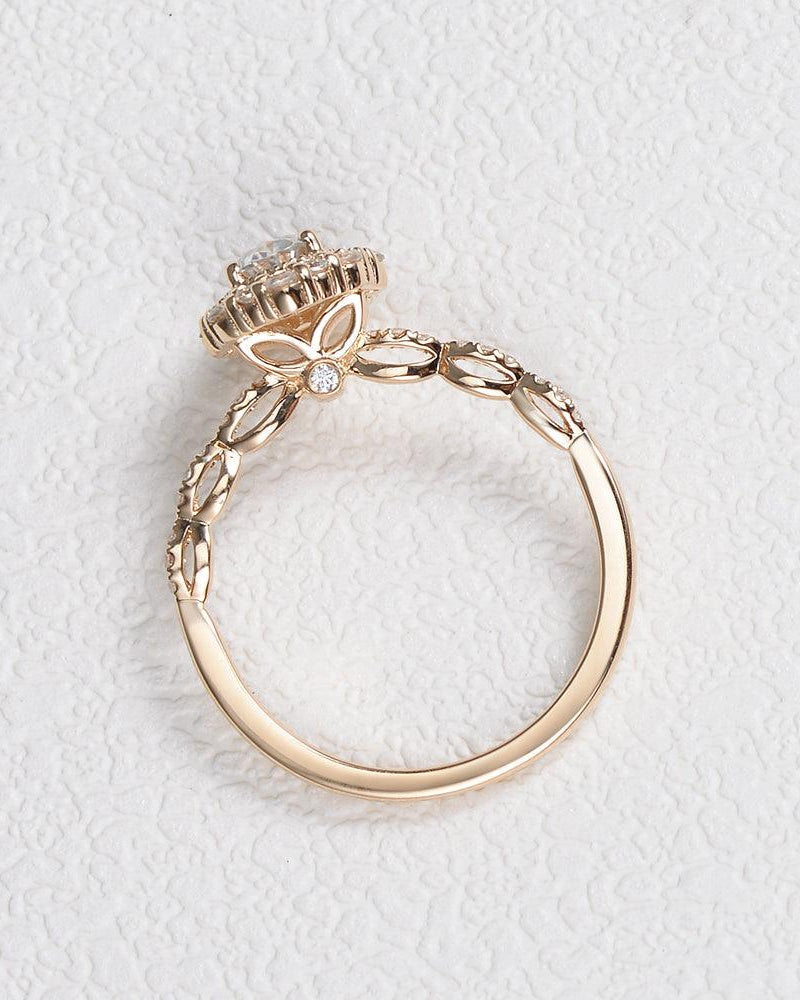 1ct Moissanite Yellow Gold Stacking Ring - Felicegals