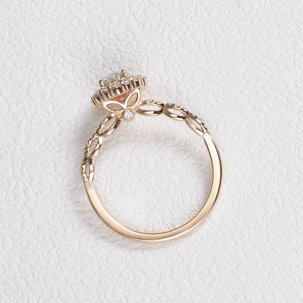 1ct Moissanite Yellow Gold Stacking Ring - Felicegals