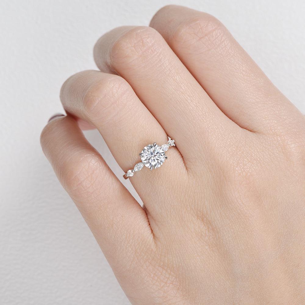 1.2ct Moissanite White Gold Four Prongs Ring - Felicegals