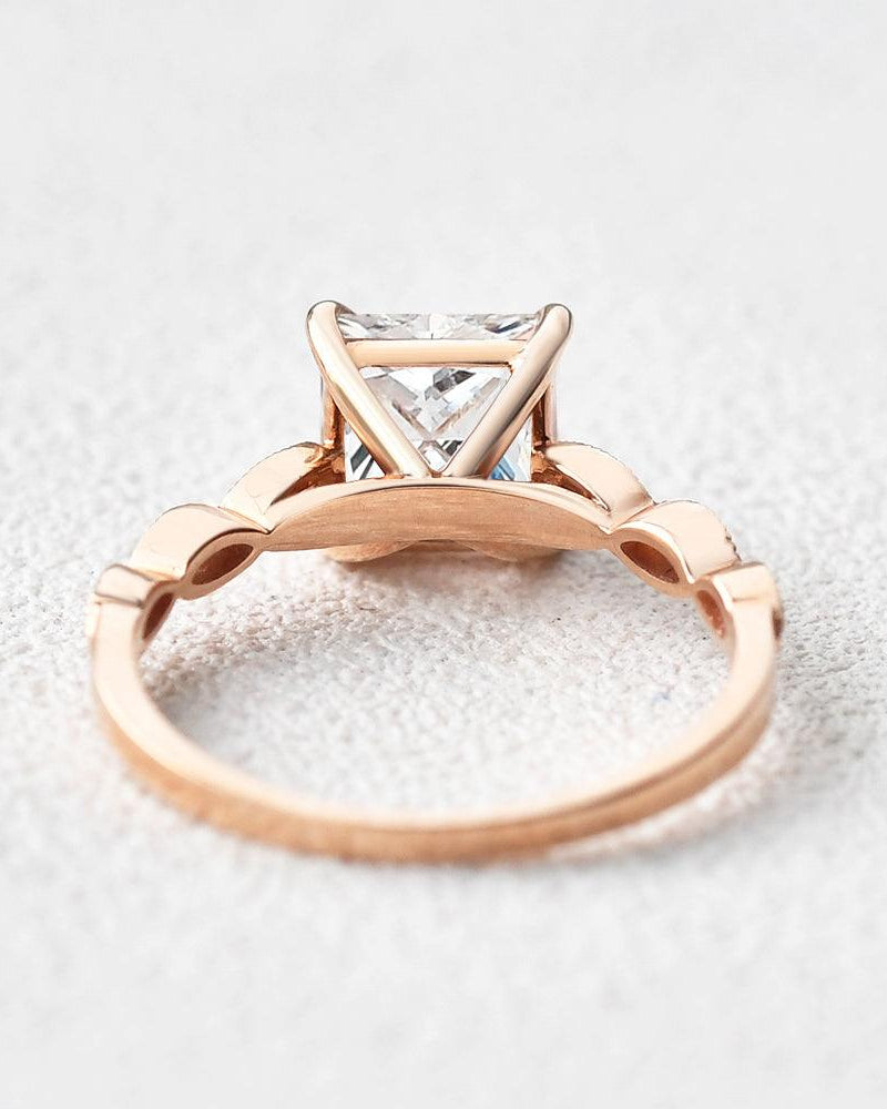 Princess Cut Moissanite White Gold Ring - Felicegals 丨Wedding ring 丨Fashion ring 丨Diamond ring 丨Gemstone ring--Felicegals