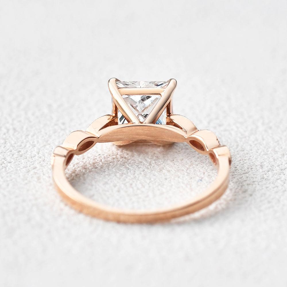 Princess Cut Moissanite White Gold Ring - Felicegals 丨Wedding ring 丨Fashion ring 丨Diamond ring 丨Gemstone ring--Felicegals
