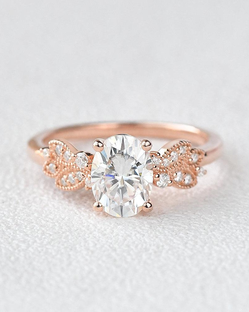 Oval Shaped Moissanite Inspired Ring - Felicegals
