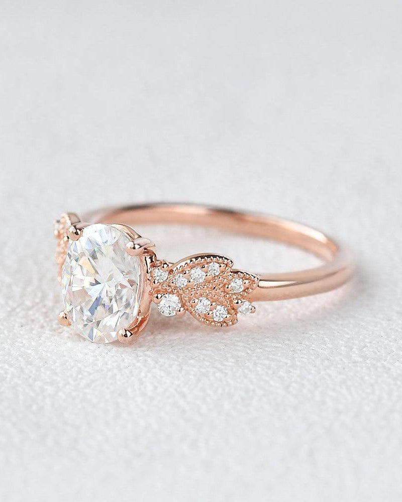 Oval Shaped Moissanite Inspired Ring - Felicegals