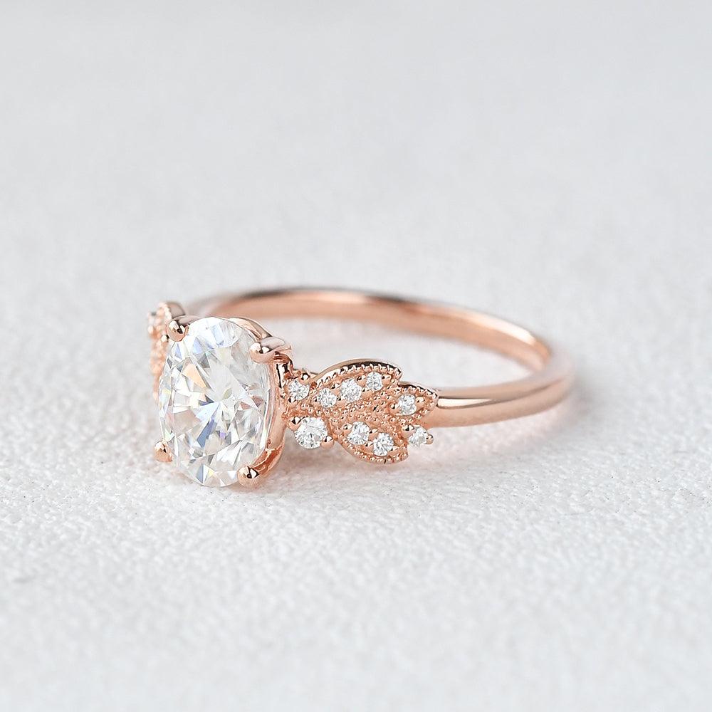 Oval Shaped Moissanite Inspired Ring - Felicegals