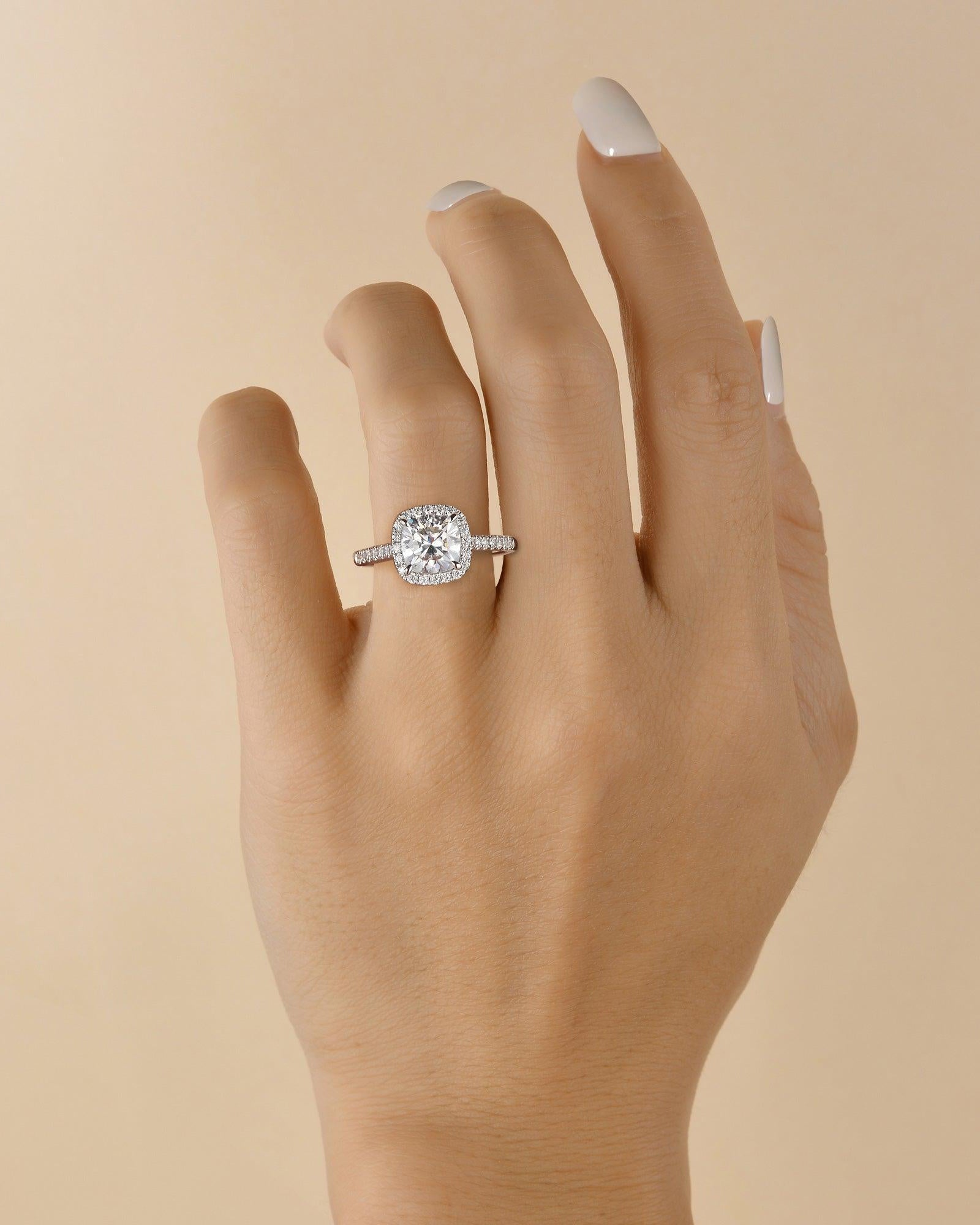 2.5ct Moissanite Stacking White Gold Ring - Felicegals 丨Wedding ring 丨Fashion ring 丨Diamond ring 丨Gemstone ring