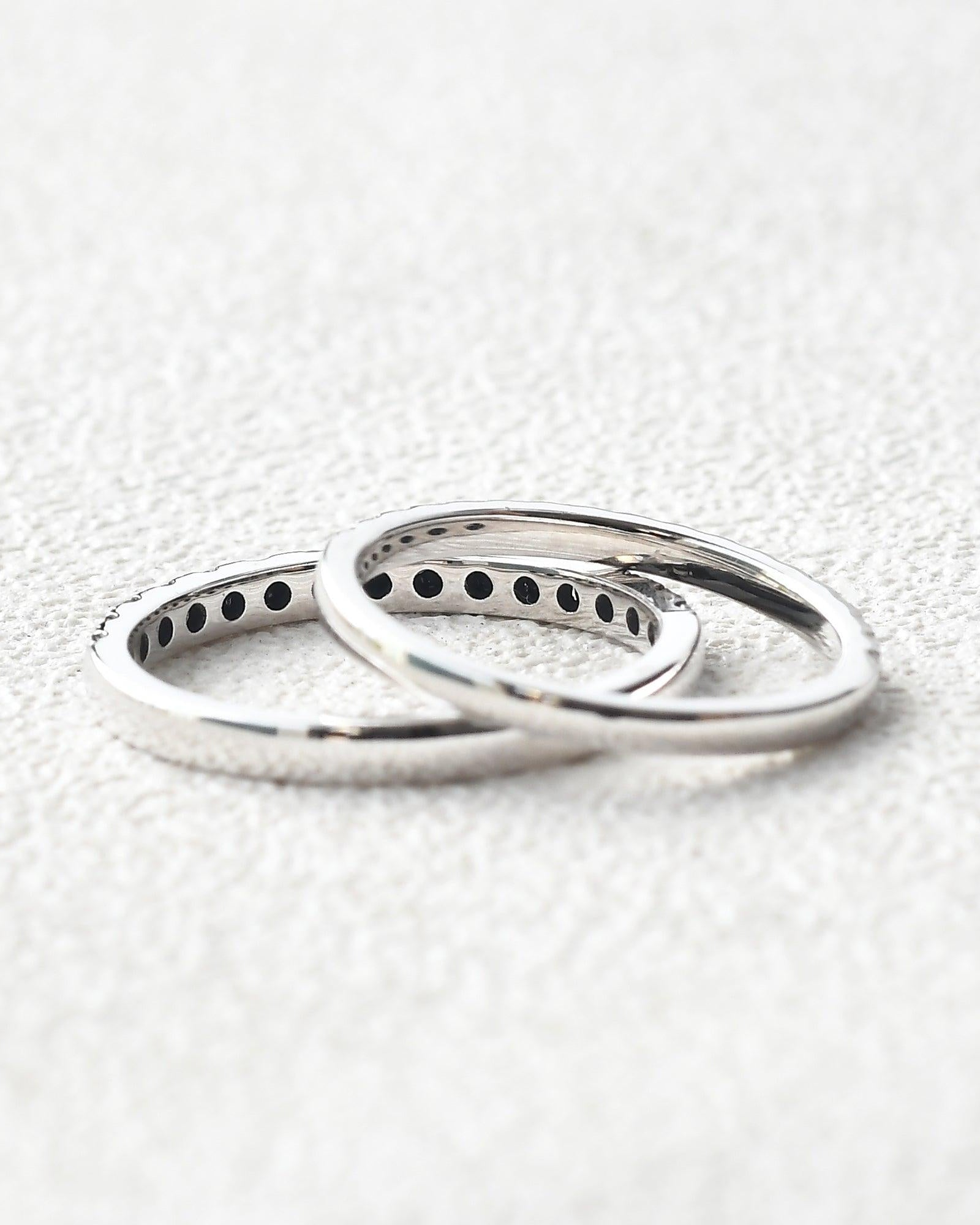 Classic Signature Moissanite Couple Gold Matching Bands - Felicegals 丨Wedding ring 丨Fashion ring 丨Diamond ring 丨Gemstone ring