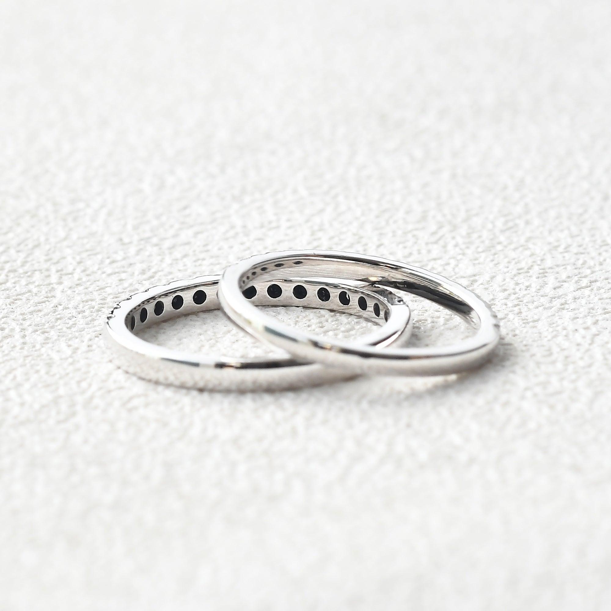 Classic Signature Moissanite Couple Gold Matching Bands - Felicegals 丨Wedding ring 丨Fashion ring 丨Diamond ring 丨Gemstone ring