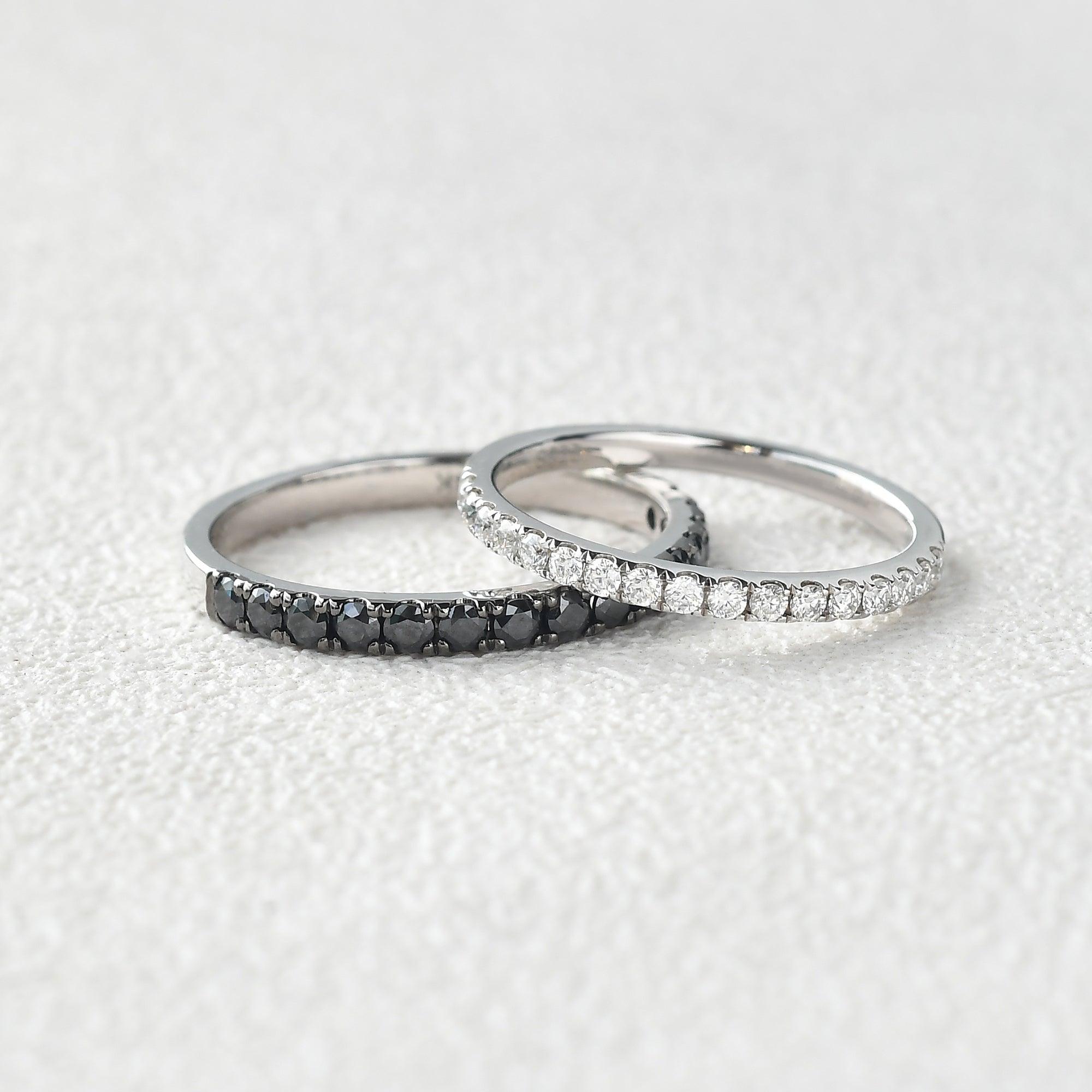 Classic Signature Moissanite Couple Gold Matching Bands - Felicegals 丨Wedding ring 丨Fashion ring 丨Diamond ring 丨Gemstone ring