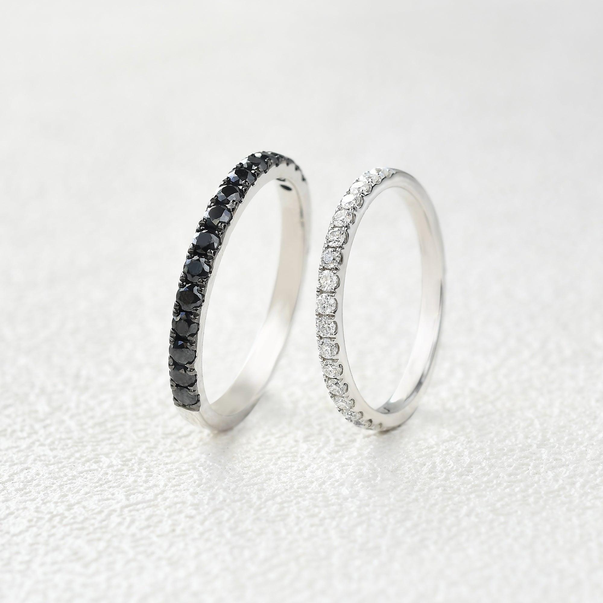 Classic Signature Moissanite Couple Gold Matching Bands - Felicegals 丨Wedding ring 丨Fashion ring 丨Diamond ring 丨Gemstone ring