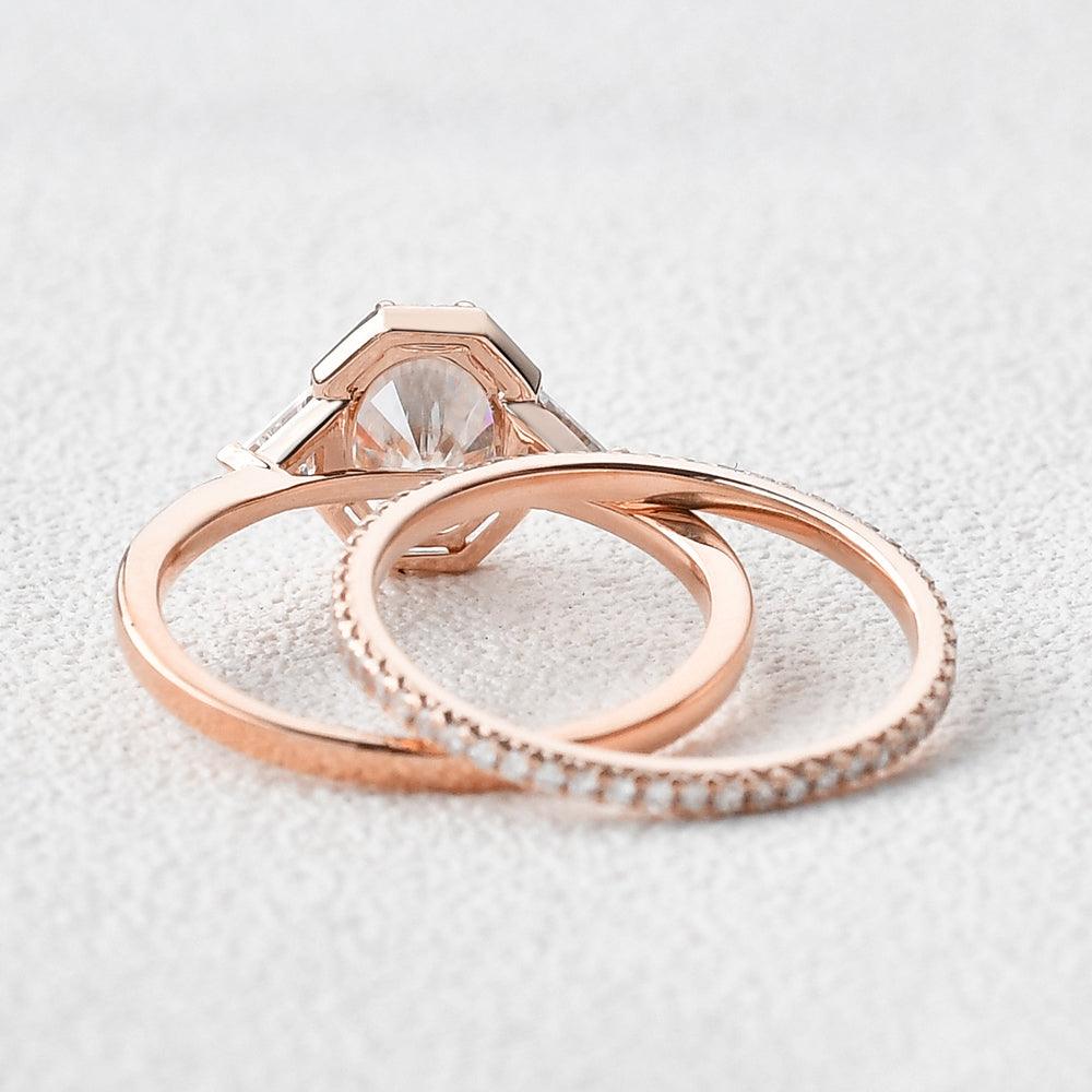 Geometric Moissanite Retro Style Ring Set 2pcs - Felicegals 丨Wedding ring 丨Fashion ring 丨Diamond ring 丨Gemstone ring