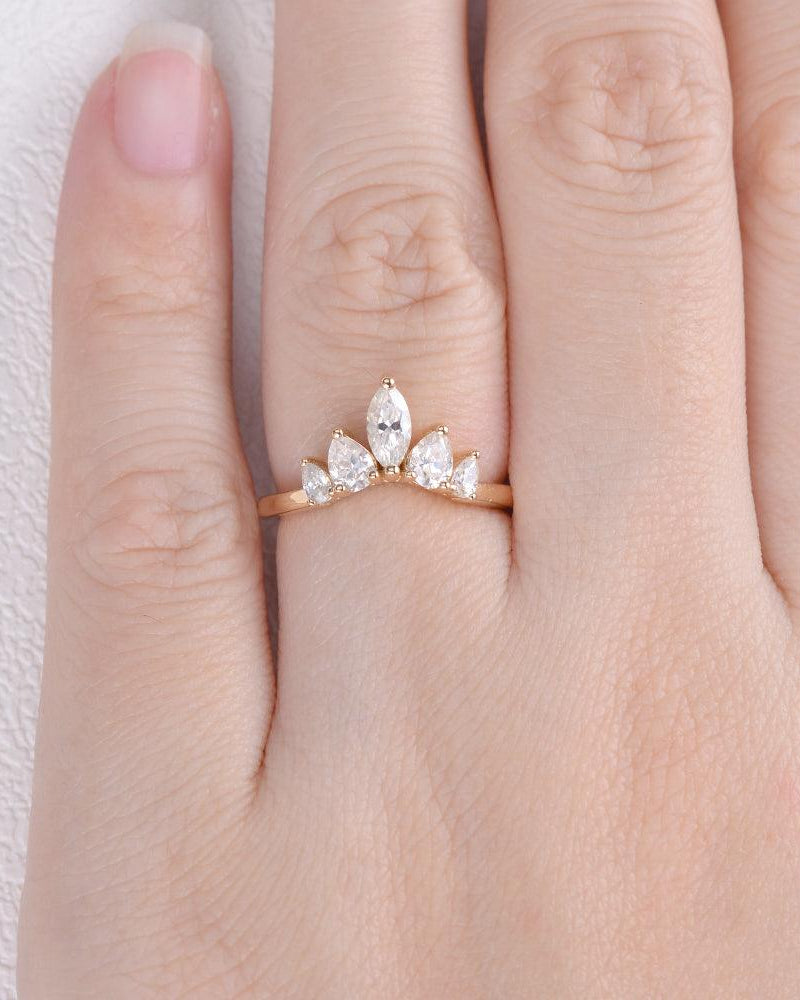 Pear Shaped Moissanite Wedding Ring - Felicegals
