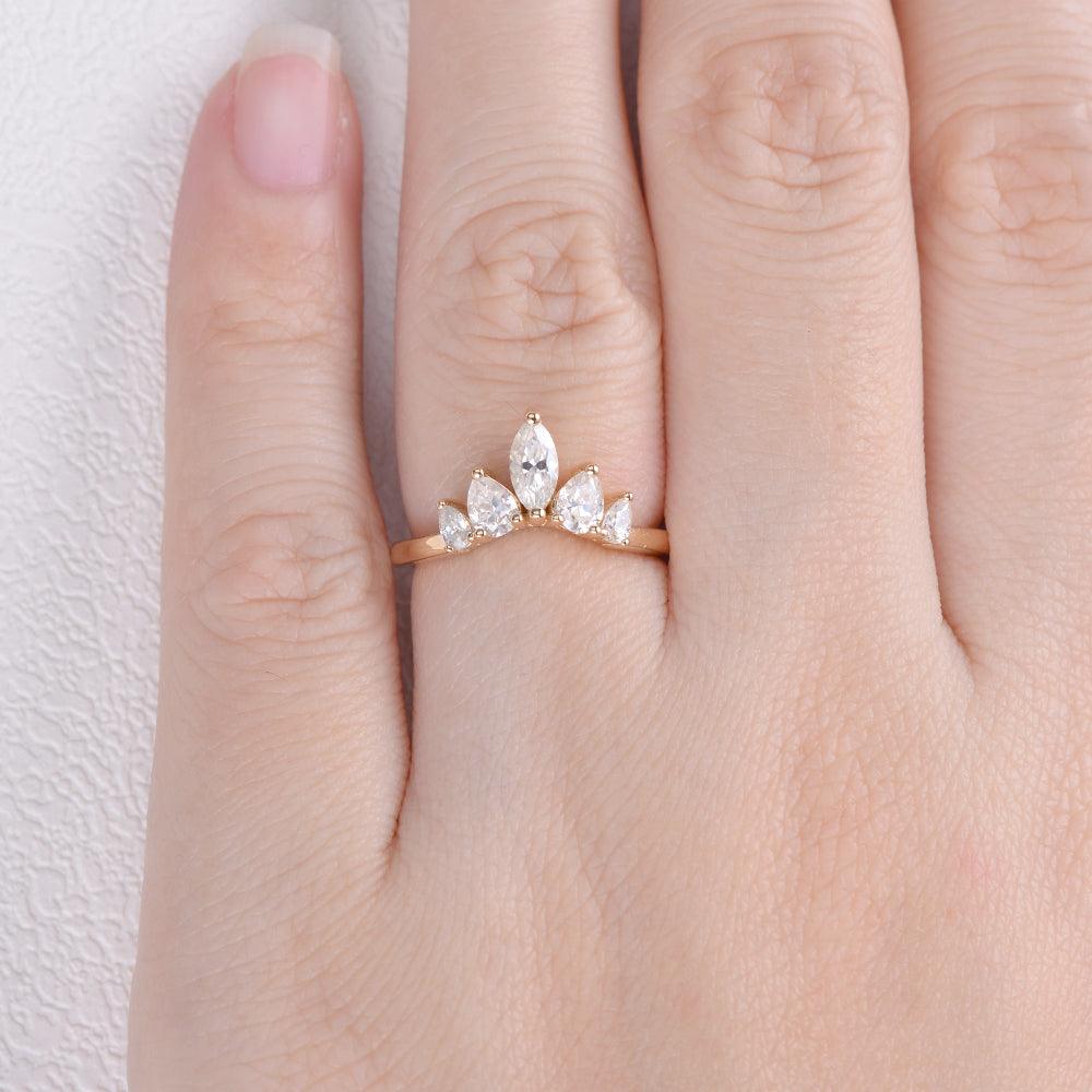 Pear Shaped Moissanite Wedding Ring - Felicegals