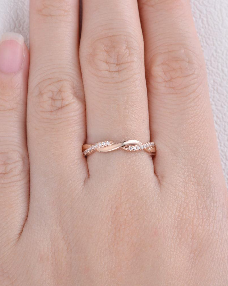 Colorless Infinity Moissanite Wedding Band - Felicegals