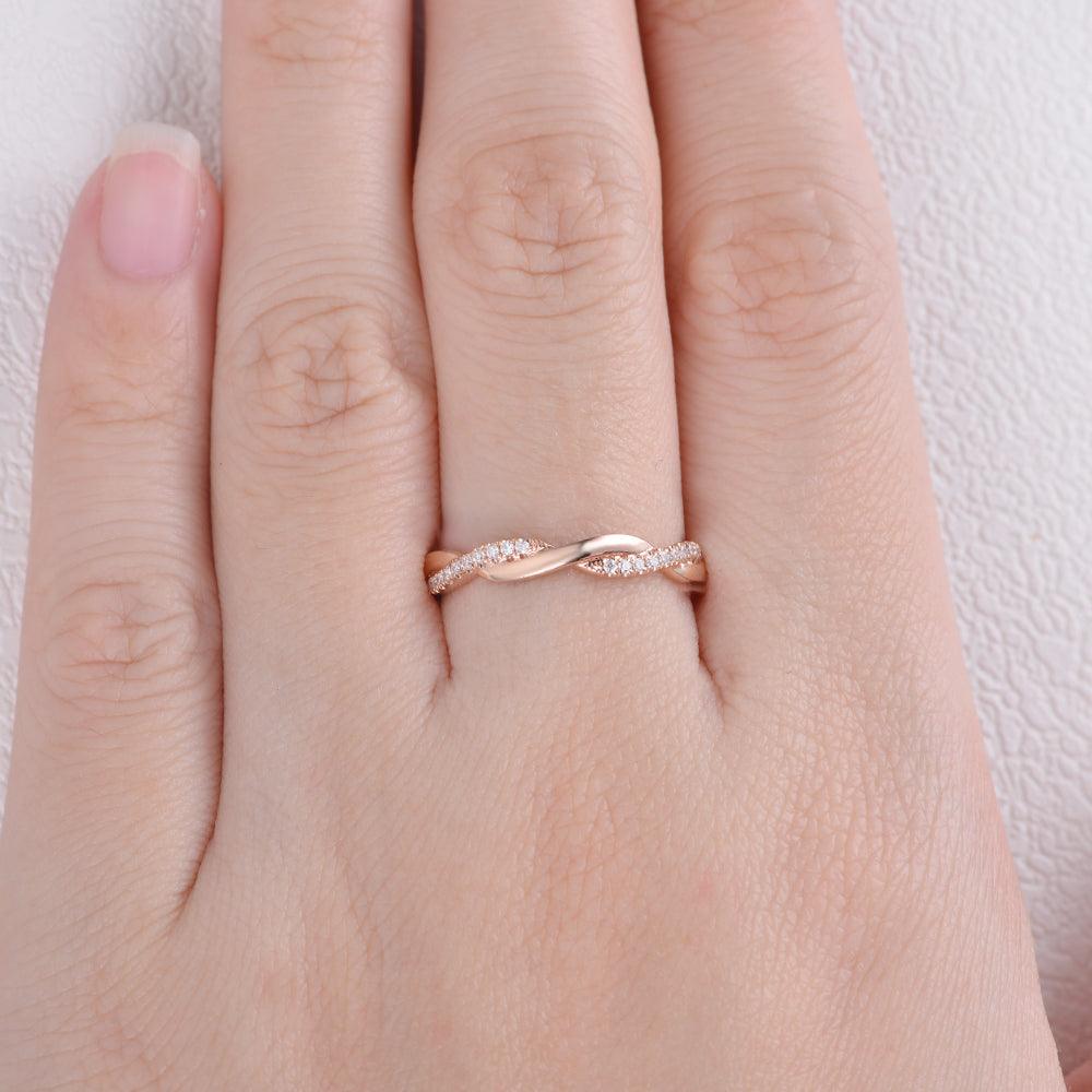 Colorless Infinity Moissanite Wedding Band - Felicegals