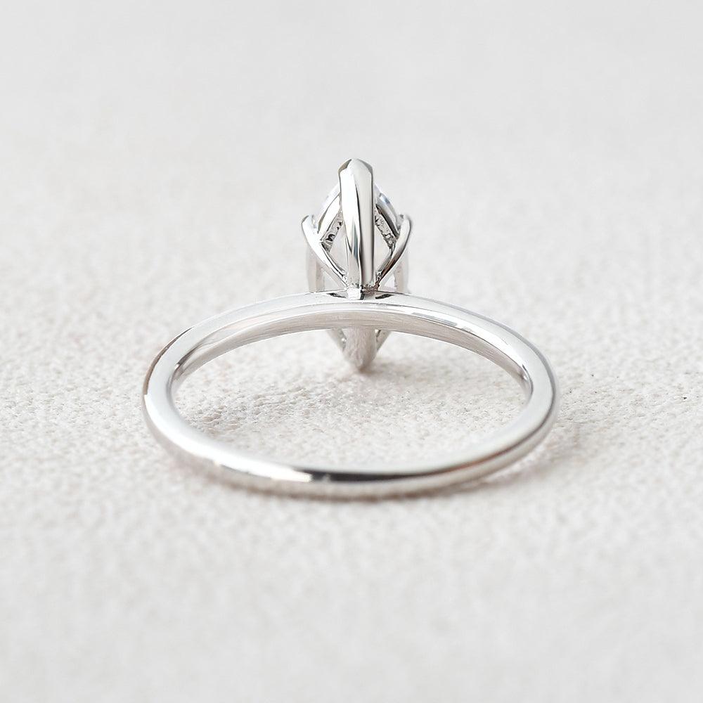 Marquise Moissanite Solitaire White Gold Ring - Felicegals 丨Wedding ring 丨Fashion ring 丨Diamond ring 丨Gemstone ring--Felicegals 丨Wedding ring 丨Fashion ring 丨Diamond ring 丨Gemstone ring