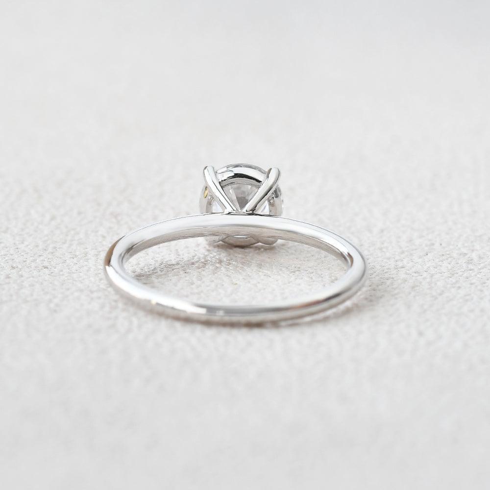 Minimalist Moissanite Solitaire White Gold Ring - Felicegals 丨Wedding ring 丨Fashion ring 丨Diamond ring 丨Gemstone ring--Felicegals 丨Wedding ring 丨Fashion ring 丨Diamond ring 丨Gemstone ring