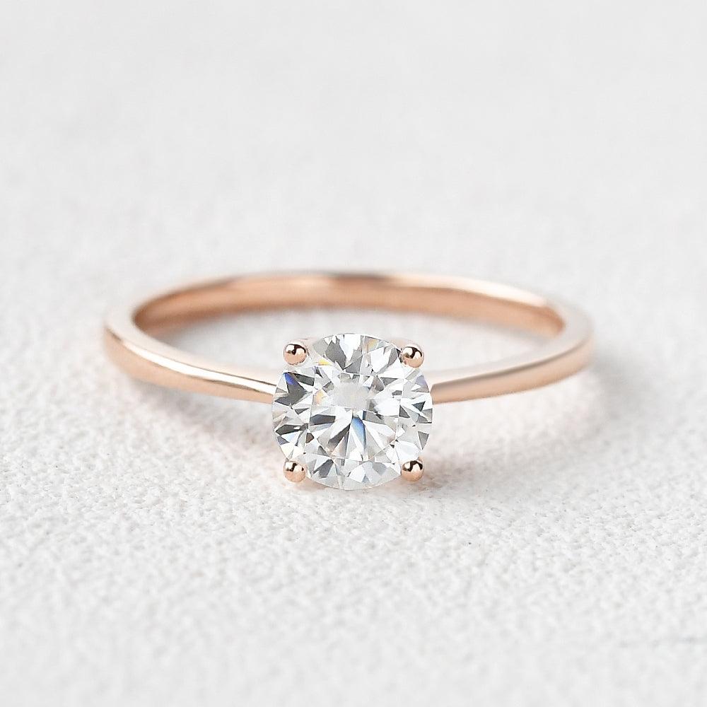 1ct Classic 4 Prongs Yellow Gold Ring - Felicegals 丨Wedding ring 丨Fashion ring 丨Diamond ring 丨Gemstone ring--Felicegals