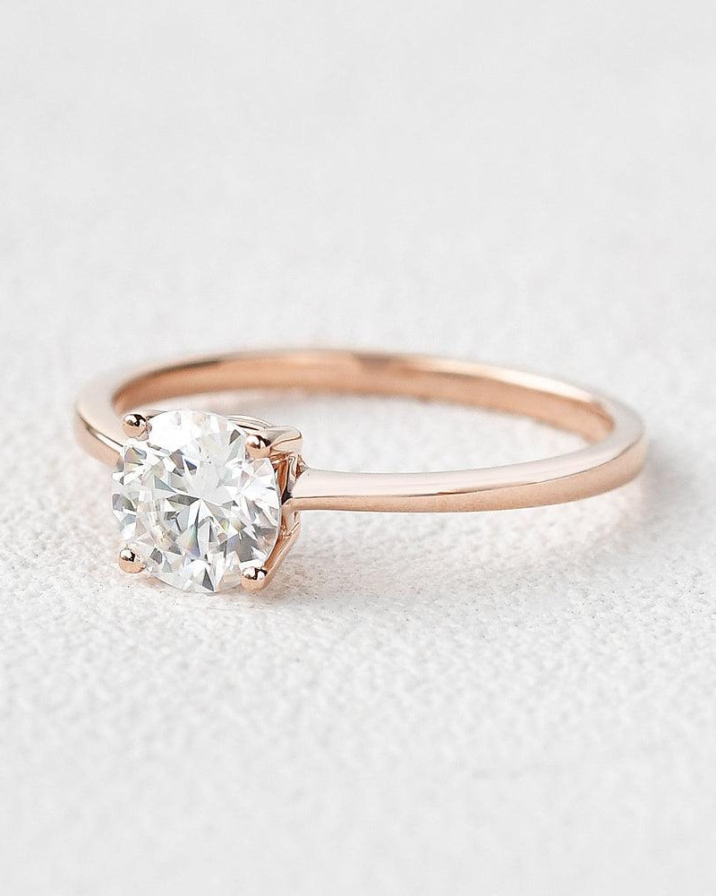 1ct Classic 4 Prongs Yellow Gold Ring - Felicegals 丨Wedding ring 丨Fashion ring 丨Diamond ring 丨Gemstone ring--Felicegals
