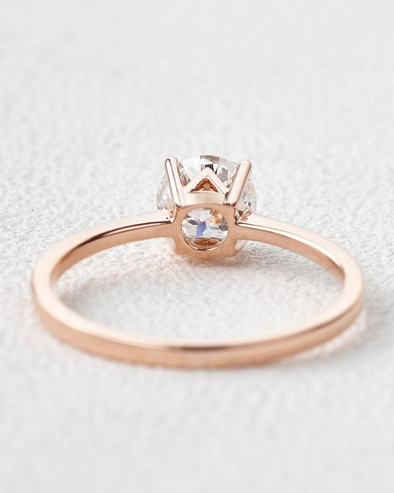 1ct Classic 4 Prongs Yellow Gold Ring - Felicegals 丨Wedding ring 丨Fashion ring 丨Diamond ring 丨Gemstone ring--Felicegals