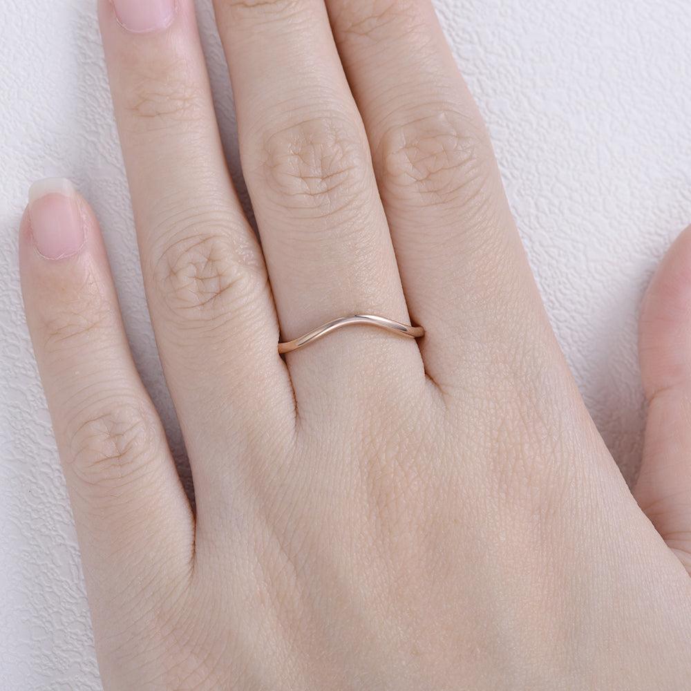 Minimalist Wave Rose Gold Promise Ring - Felicegals