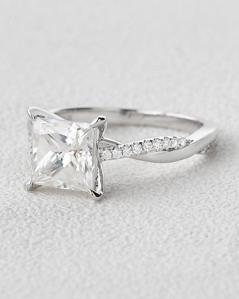 Moissanite Princess Cut Engagement Ring - Felicegals
