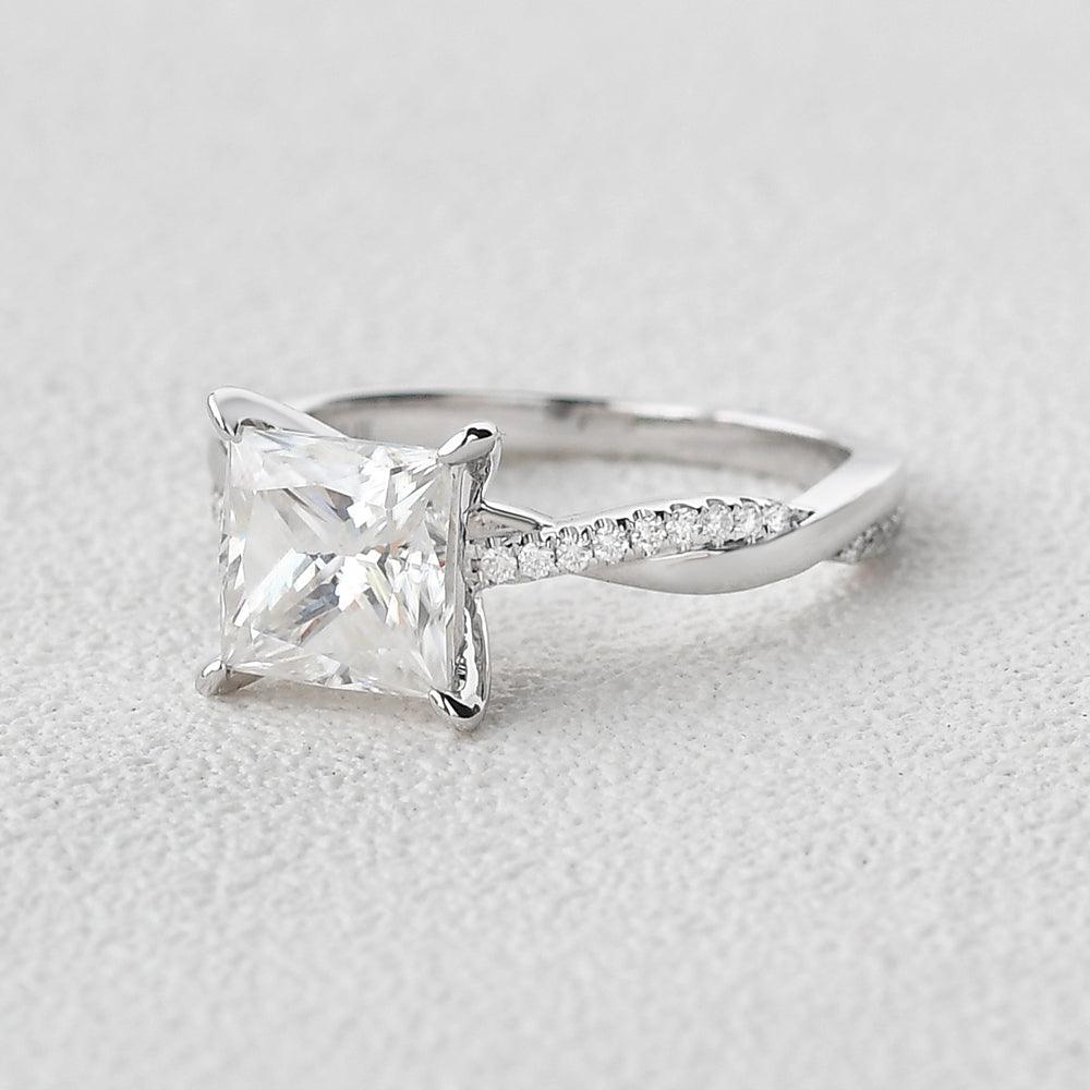 Moissanite Princess Cut Engagement Ring - Felicegals