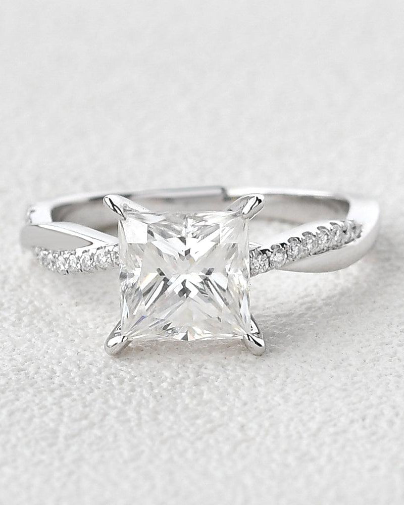 Moissanite Princess Cut Engagement Ring - Felicegals