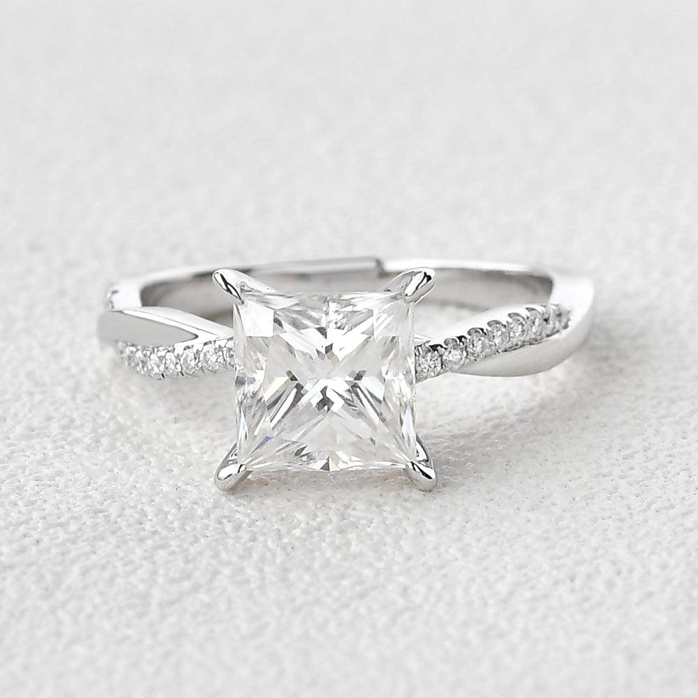 Moissanite Princess Cut Engagement Ring - Felicegals