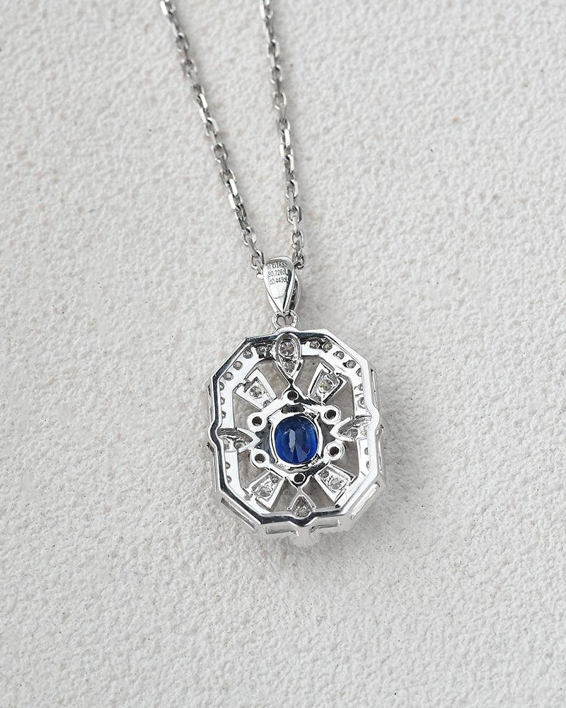Vintage Inspired Sapphire White Gold Necklace - Felicegals 丨Wedding ring 丨Fashion ring 丨Diamond ring 丨Gemstone ring--Felicegals 丨Wedding ring 丨Fashion ring 丨Diamond ring 丨Gemstone ring