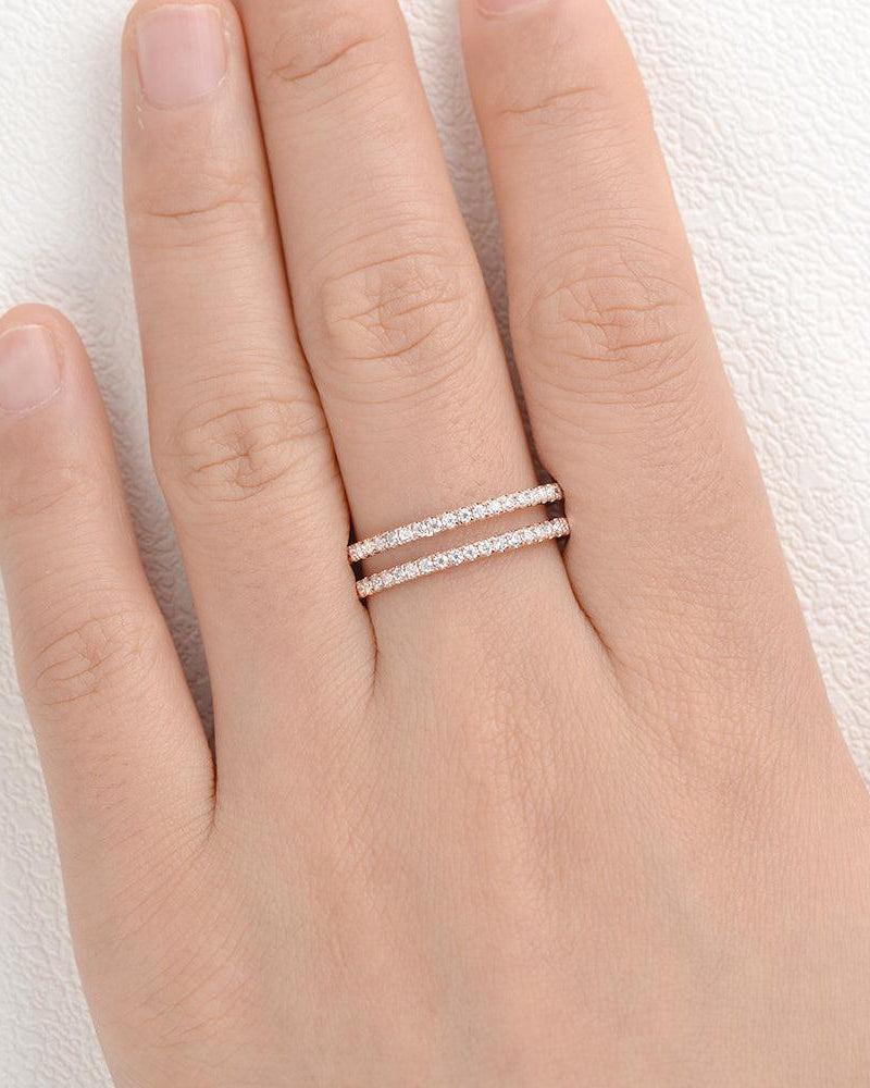 Eternity Moissanite Rose Gold Cage/I Ring - Felicegals