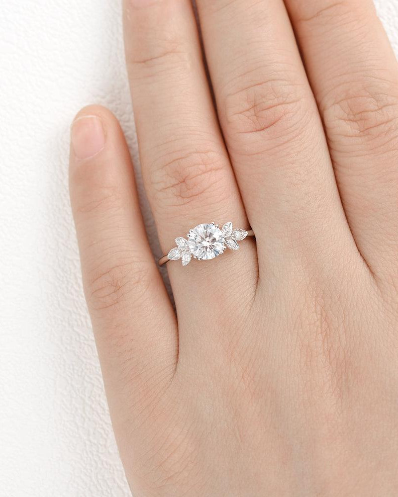 6.5mm Moissanite White Gold Ring - Felicegals