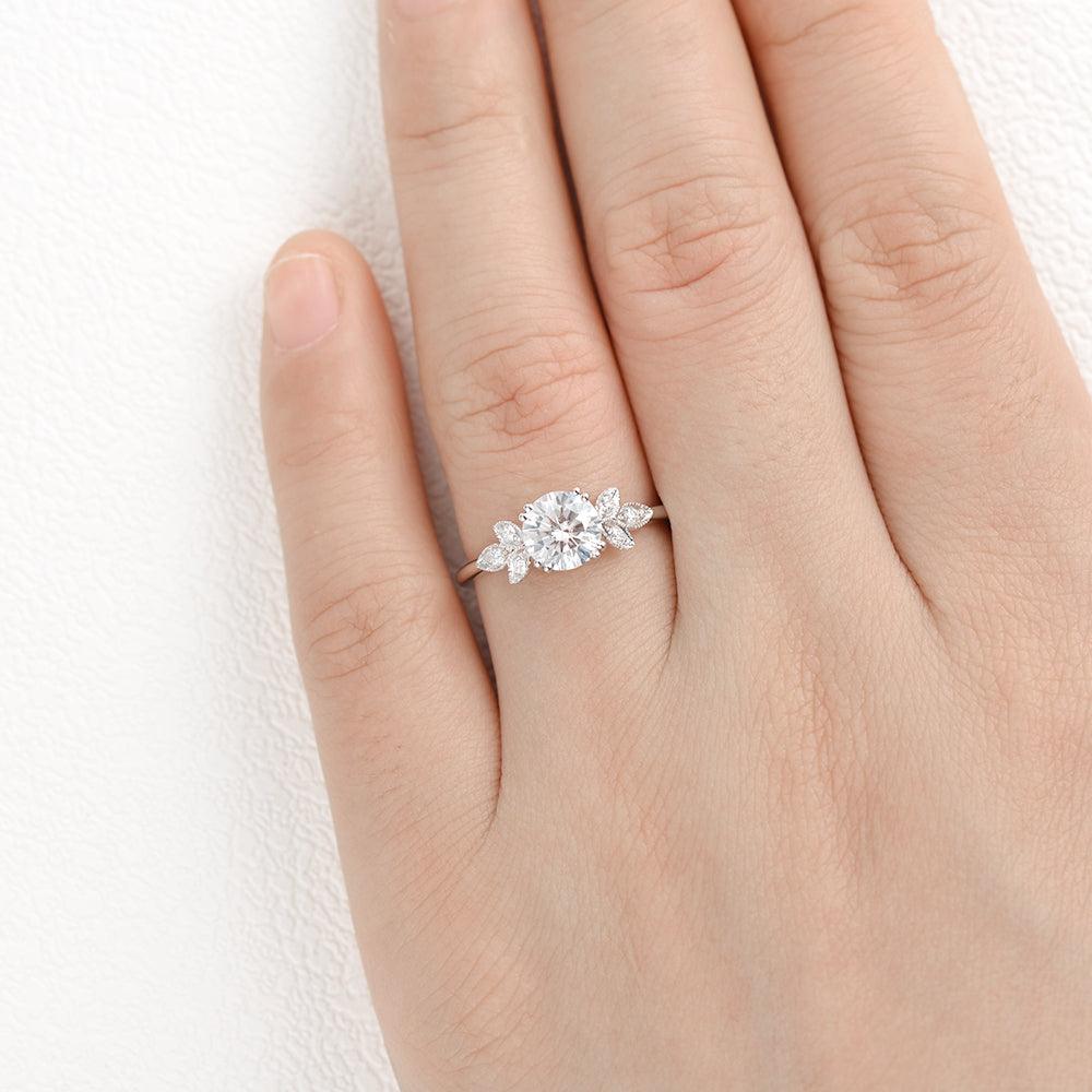 6.5mm Moissanite White Gold Ring - Felicegals