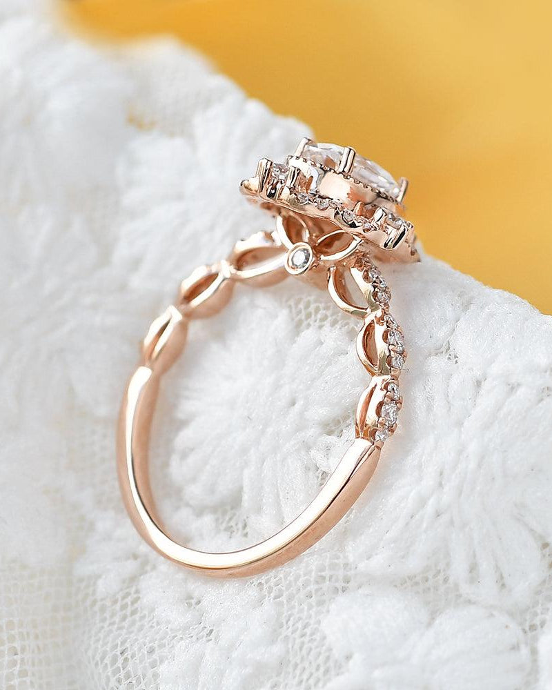 Oval Shaped Moissanite Engagement Bridal Ring - Felicegals