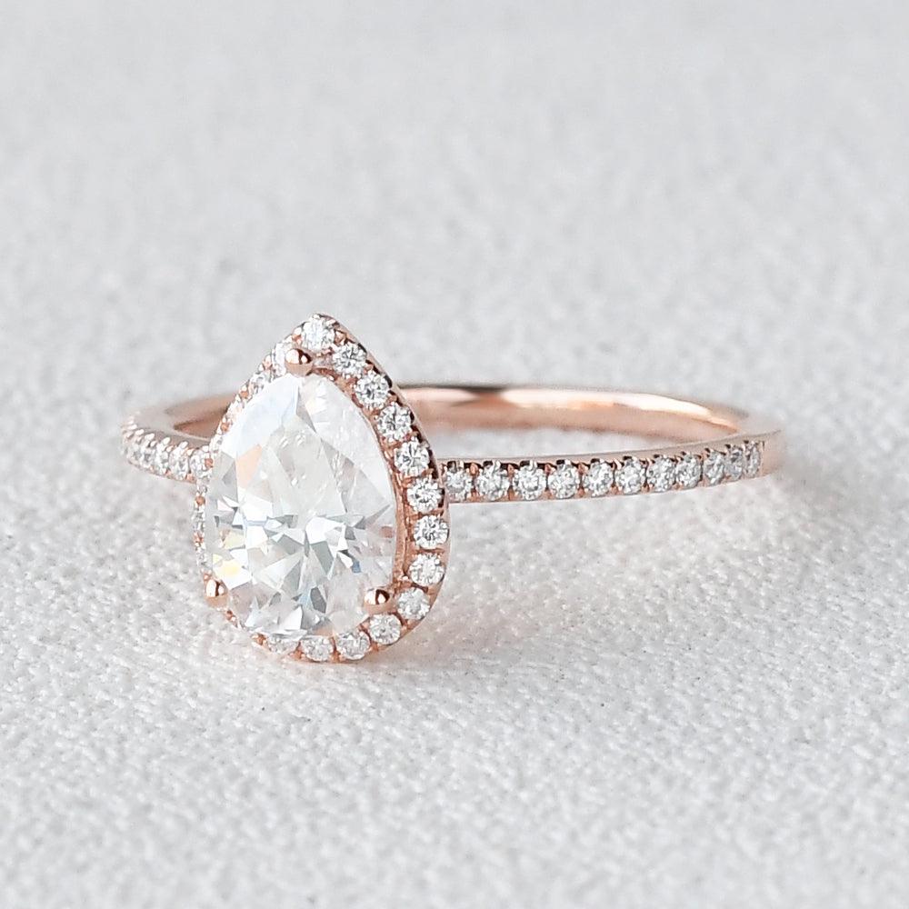 Aura pear-shaped moissanite wedding ring - Felicegals
