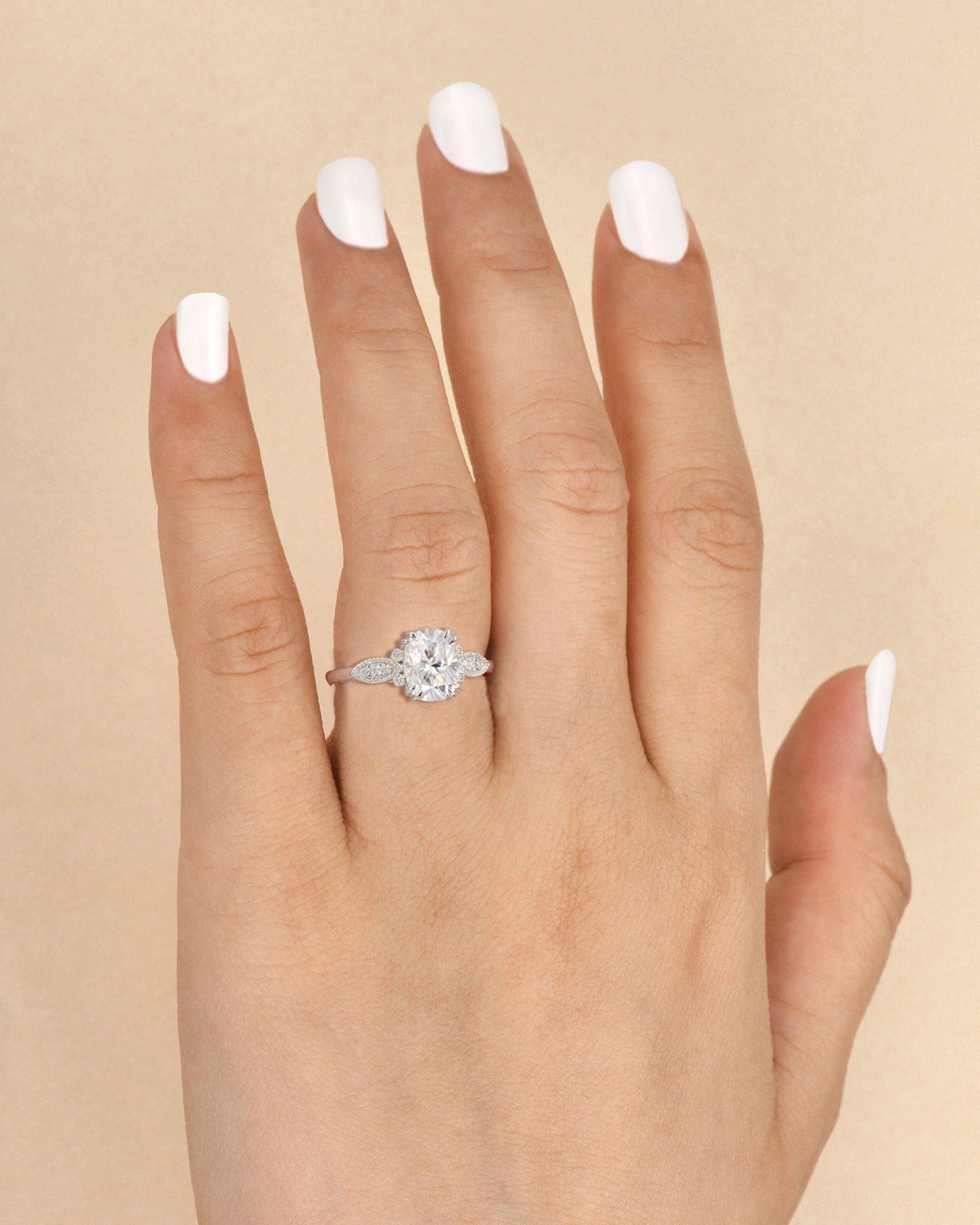 Moissanite Vintage Inspired Rose Gold Ring - Felicegals 丨Wedding ring 丨Fashion ring 丨Diamond ring 丨Gemstone ring