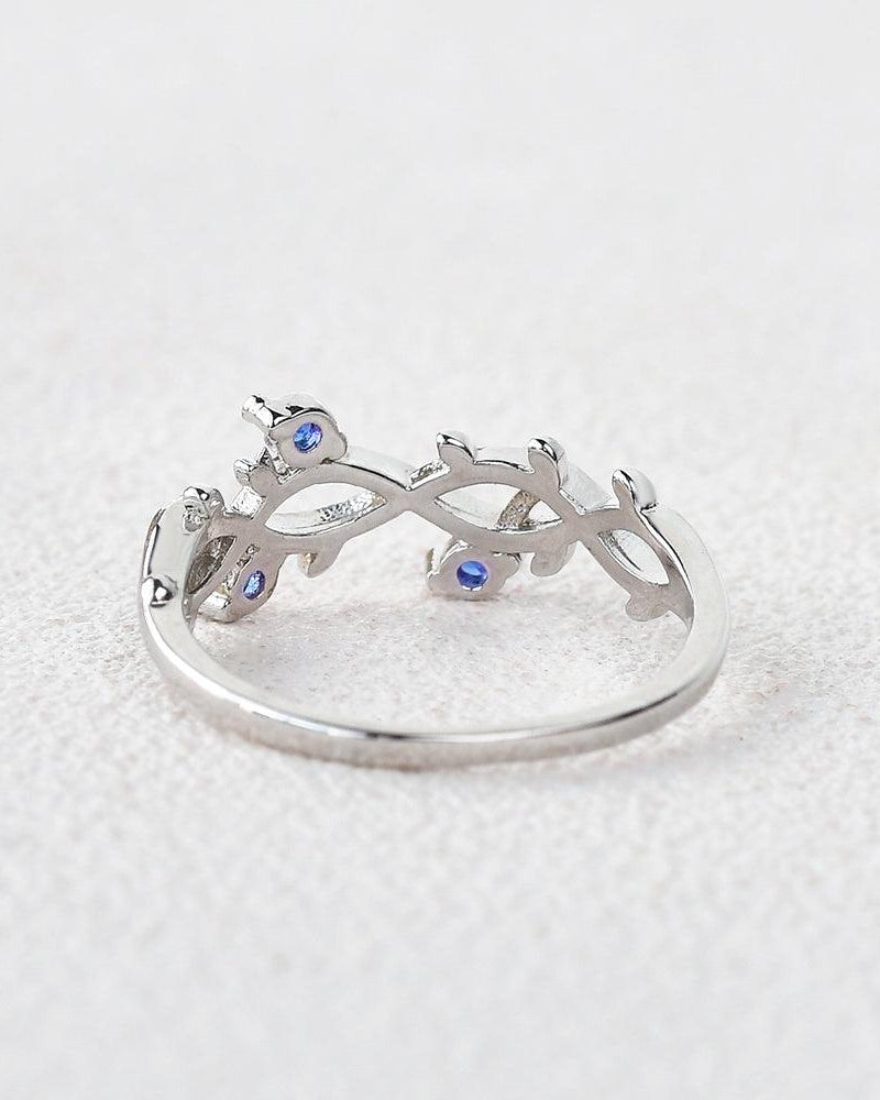 Felicegals Natural Sapphire Floral Inspired Ring - Felicegals 丨Wedding ring 丨Fashion ring 丨Diamond ring 丨Gemstone ring-Jewelry-Felicegals 丨Wedding ring 丨Fashion ring 丨Diamond ring 丨Gemstone ring
