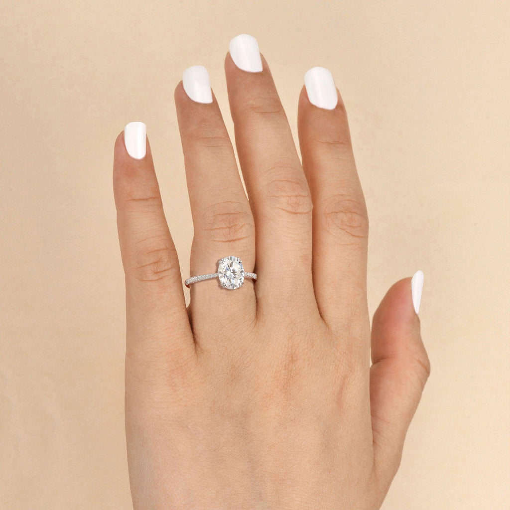 2ct Oval Moissanite Rose Gold Ring - Felicegals 丨Wedding ring 丨Fashion ring 丨Diamond ring 丨Gemstone ring