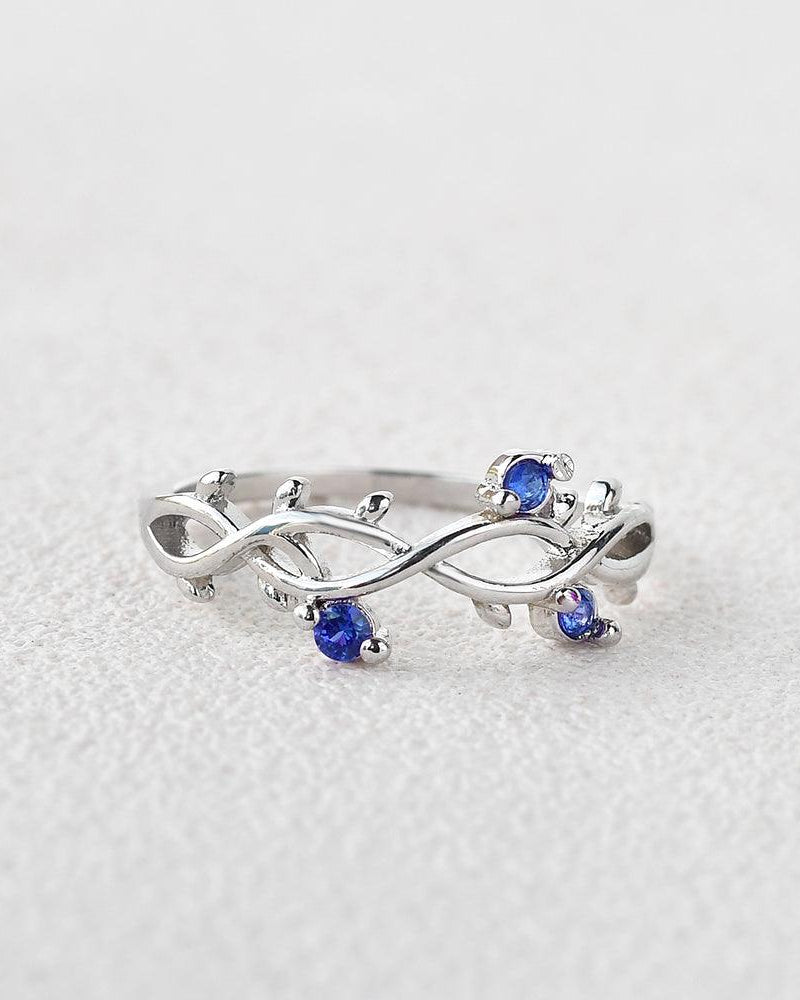 Felicegals Natural Sapphire Floral Inspired Ring - Felicegals 丨Wedding ring 丨Fashion ring 丨Diamond ring 丨Gemstone ring-Jewelry-Felicegals 丨Wedding ring 丨Fashion ring 丨Diamond ring 丨Gemstone ring