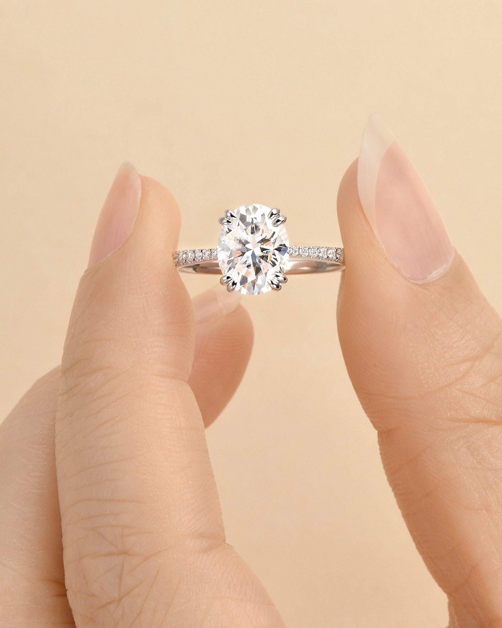 2ct Oval Moissanite Rose Gold Ring - Felicegals 丨Wedding ring 丨Fashion ring 丨Diamond ring 丨Gemstone ring