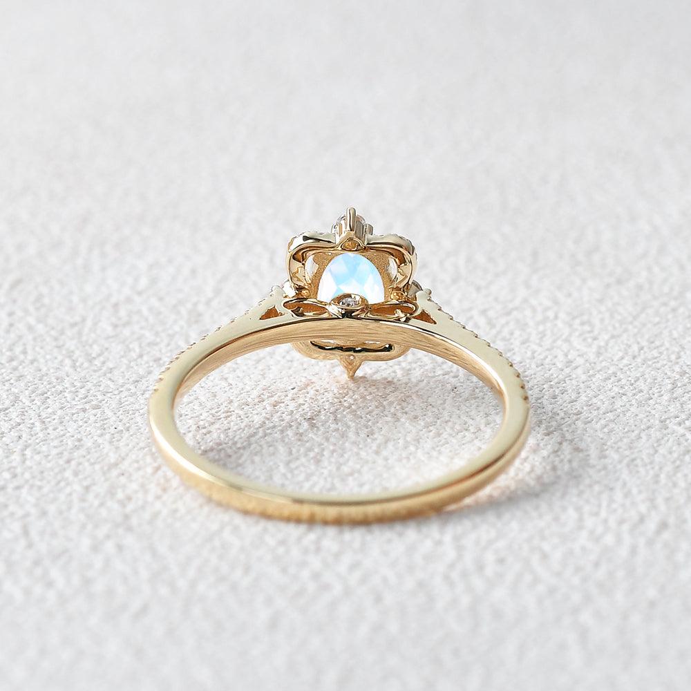 Felicegals 1.0ct Oval Moonstone Antique Ring - Felicegals 丨Wedding ring 丨Fashion ring 丨Diamond ring 丨Gemstone ring--Felicegals